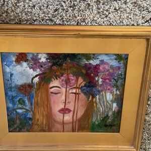 Gold Framed Floral oil painting